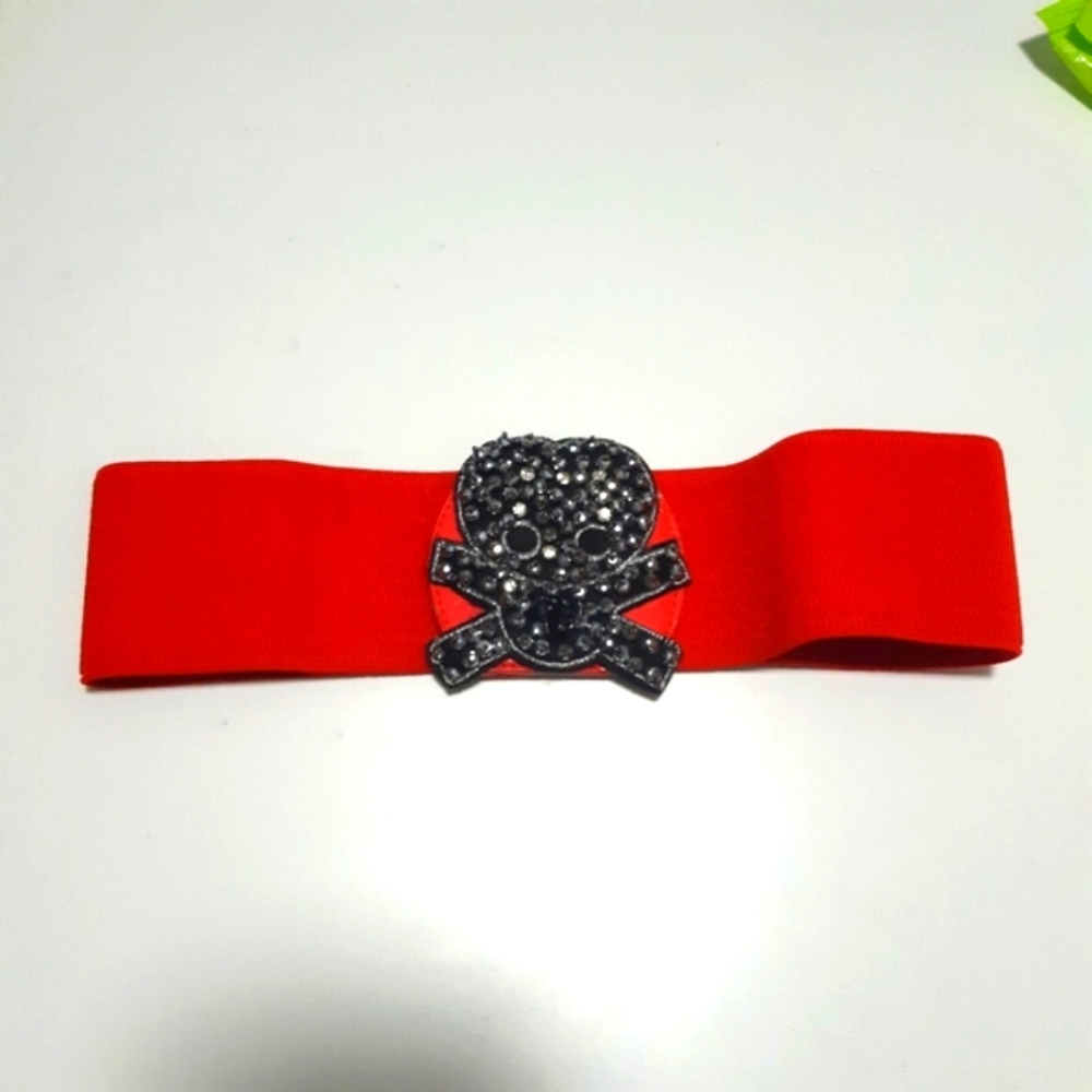 Red Skull Embellished Belt